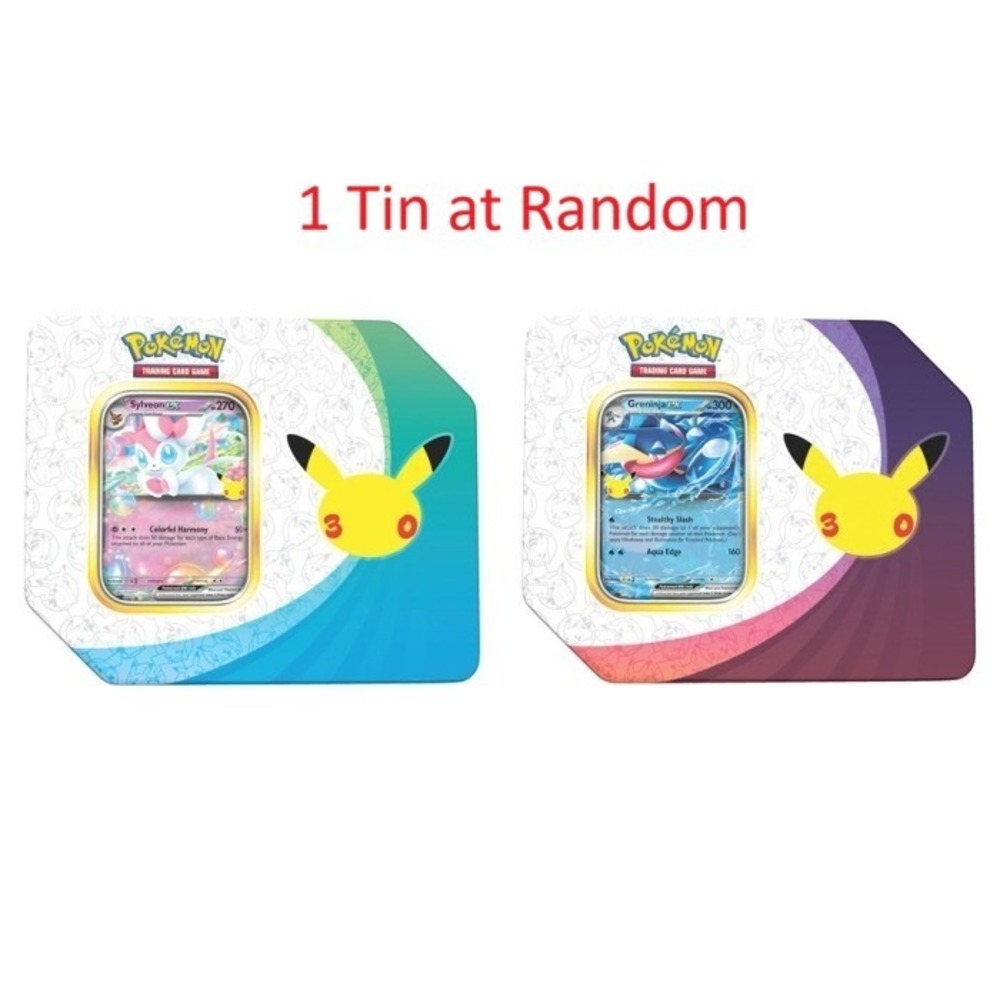 Pokemon TCG 30th Celebration Tin Random (Sylveon or Greninja) IN HAND